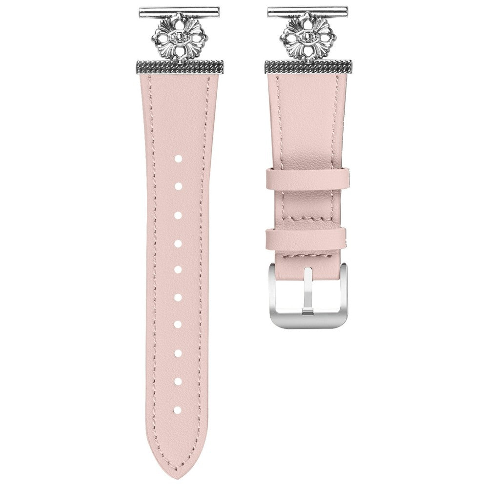 Huawei Watch GT 3 42mm Watch Band Genuine Cow Leather Flower Decor Adjustable Strap - Pink#serie_3