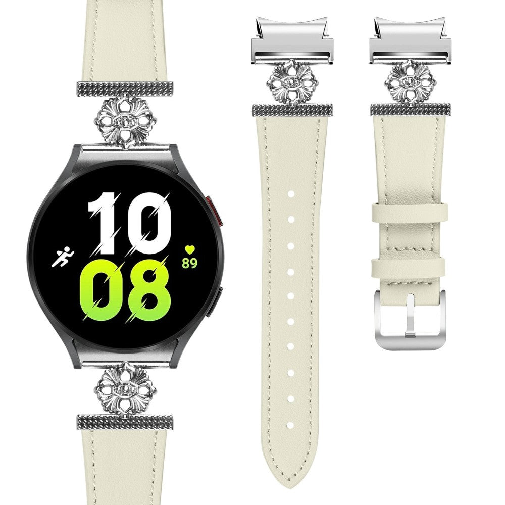 Samsung Galaxy Watch7 Genuine Cow Leather Strap with Quick Release Connector - White#serie_1