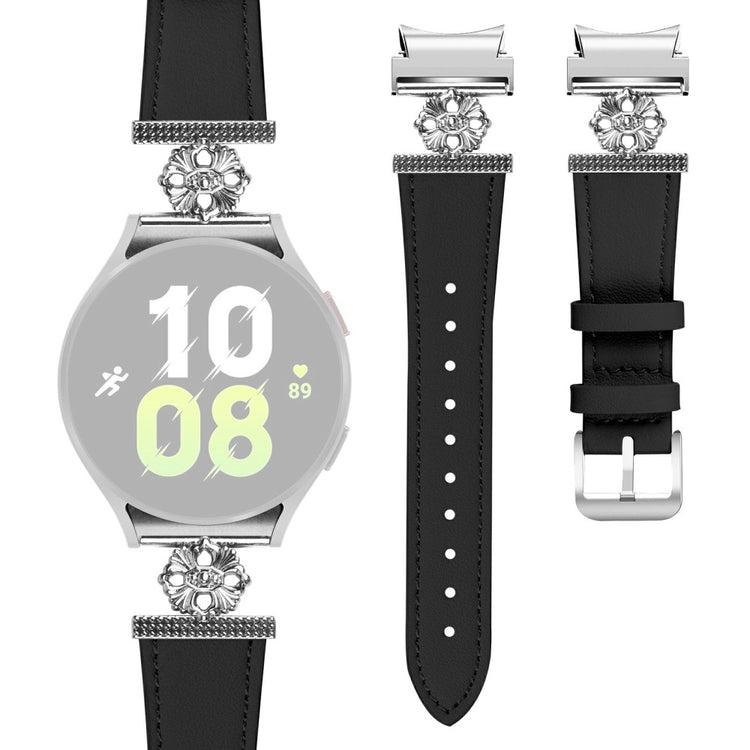 Watch Band for Samsung Galaxy Watch 5 Pro Genuine Cow Leather Strap with Seamless Connector - Black#serie_2