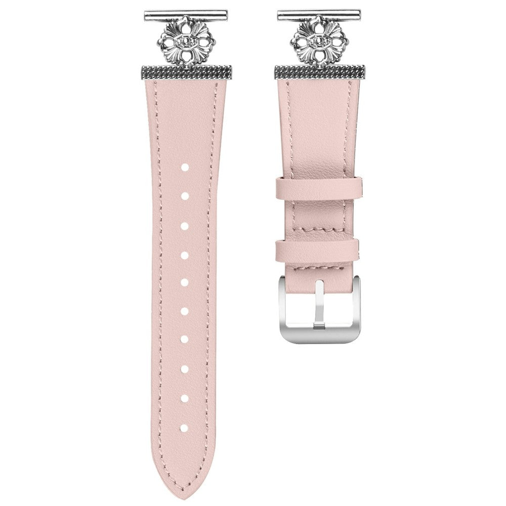 Huami Amazfit Bip 1S Watch Band Genuine Cow Leather Flower Decor Adjustable Strap - Pink#serie_3