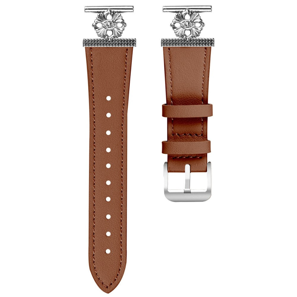 Verizon Gizmowatch Disney Edition Watch Band Genuine Cow Leather Flower Decor Adjustable Strap - Brown#serie_4