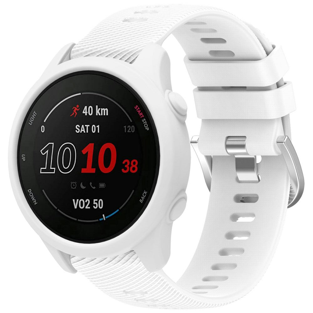 Garmin Forerunner 255 / Forerunner 265 Cross-Texture Silicone Band with Watch Case - White#serie_1