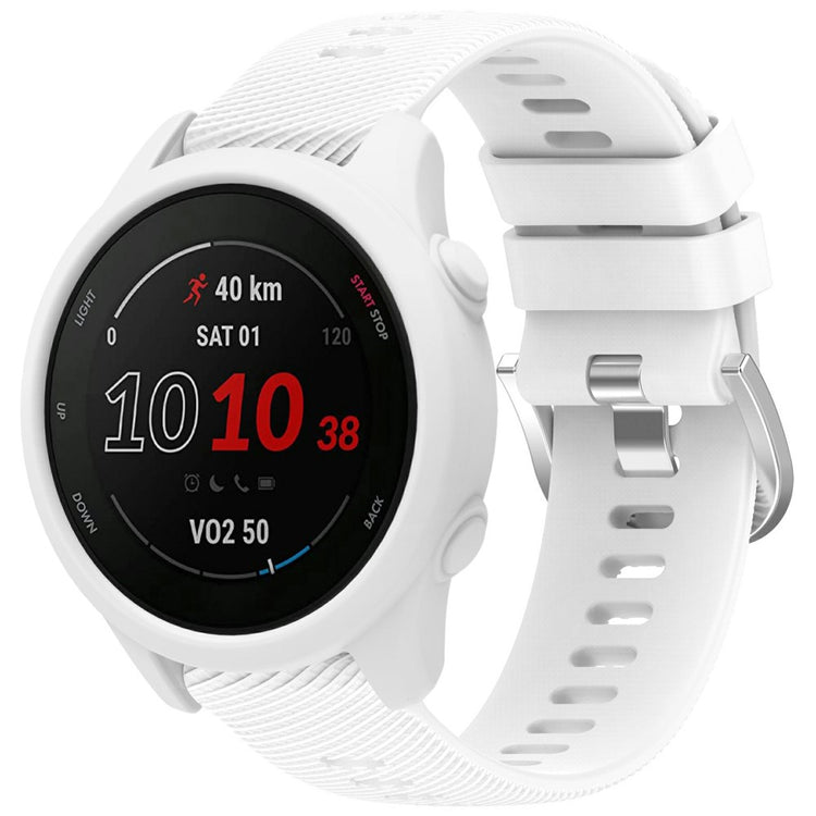 Garmin Forerunner 255 / Forerunner 265 Cross-Texture Silicone Band with Watch Case - White#serie_1