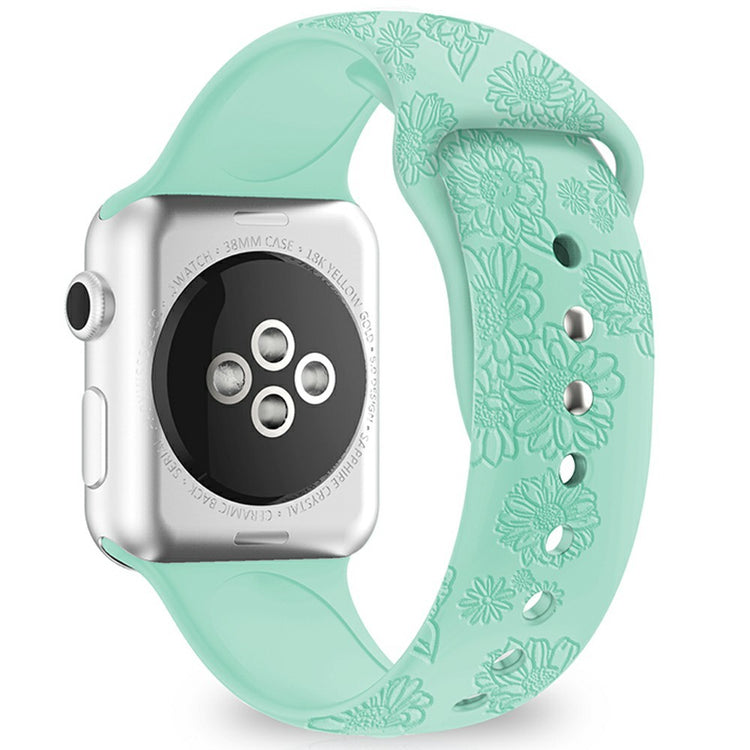 Silicone Strap for Apple Watch Series 41mm - 40mm - 38mm - Sunflower Mint Green#serie_11