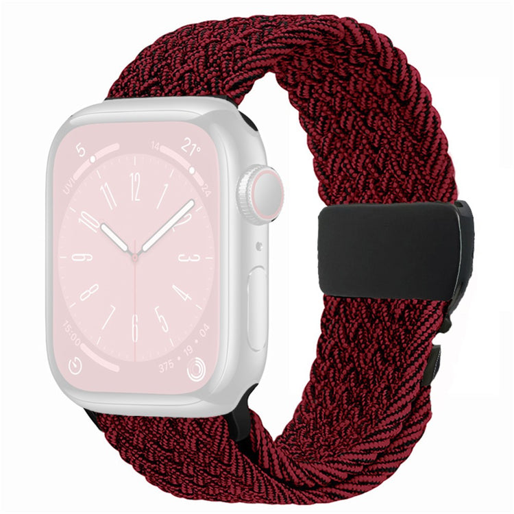 Strap Apple Watch Series 41mm - 40mm - 38mm Woven Watch Band - Black Red Mix#serie_6