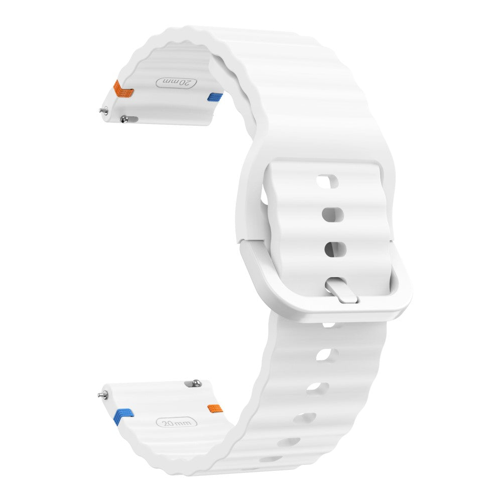 KALEBOL Silicone Band Huawei Watch GT 3 (42mm) - 20mm Wave Design Watch Strap - White#serie_3