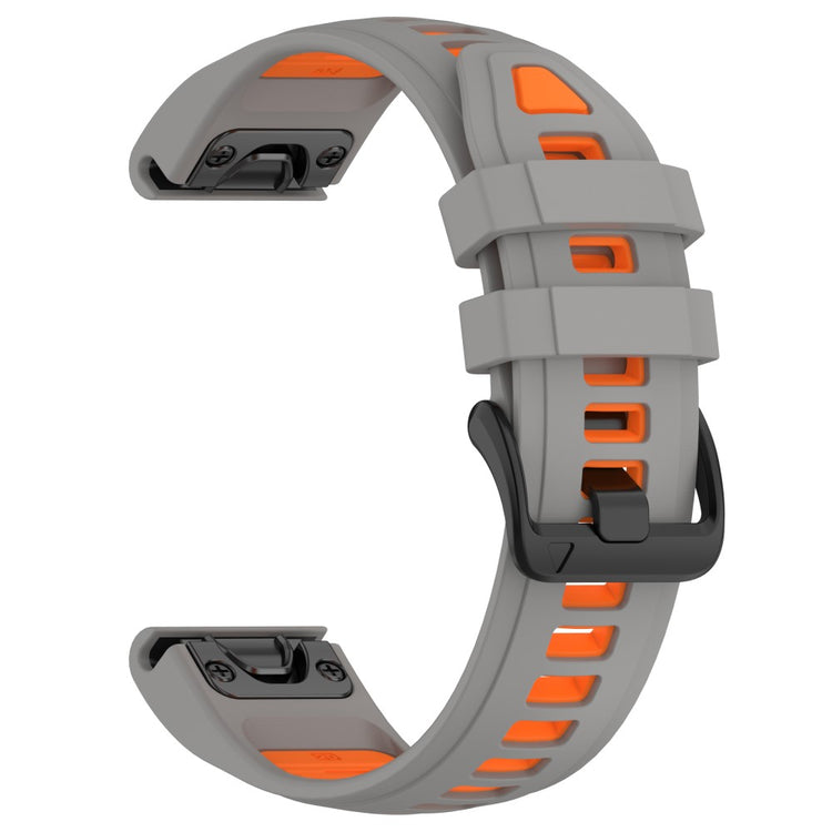 20mm Strap Garmin Fenix 8 43mm / Descent MK3 / MK3i / epix Pro (Gen 2) 42mm Universal Silicone Watch Band - Space Grey+Orange#serie_11