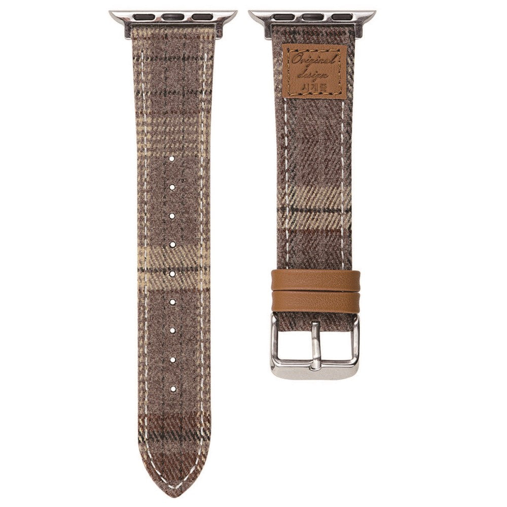 Wool + Leather Strap Apple Watch Series 41mm - 40mm - 38mm - Light Coffee#serie_3