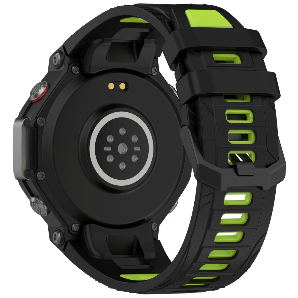 Huami Amazfit T-Rex 3 Watch Band Dual Color Silicone Breathable Sport Strap - Black+Green#serie_1
