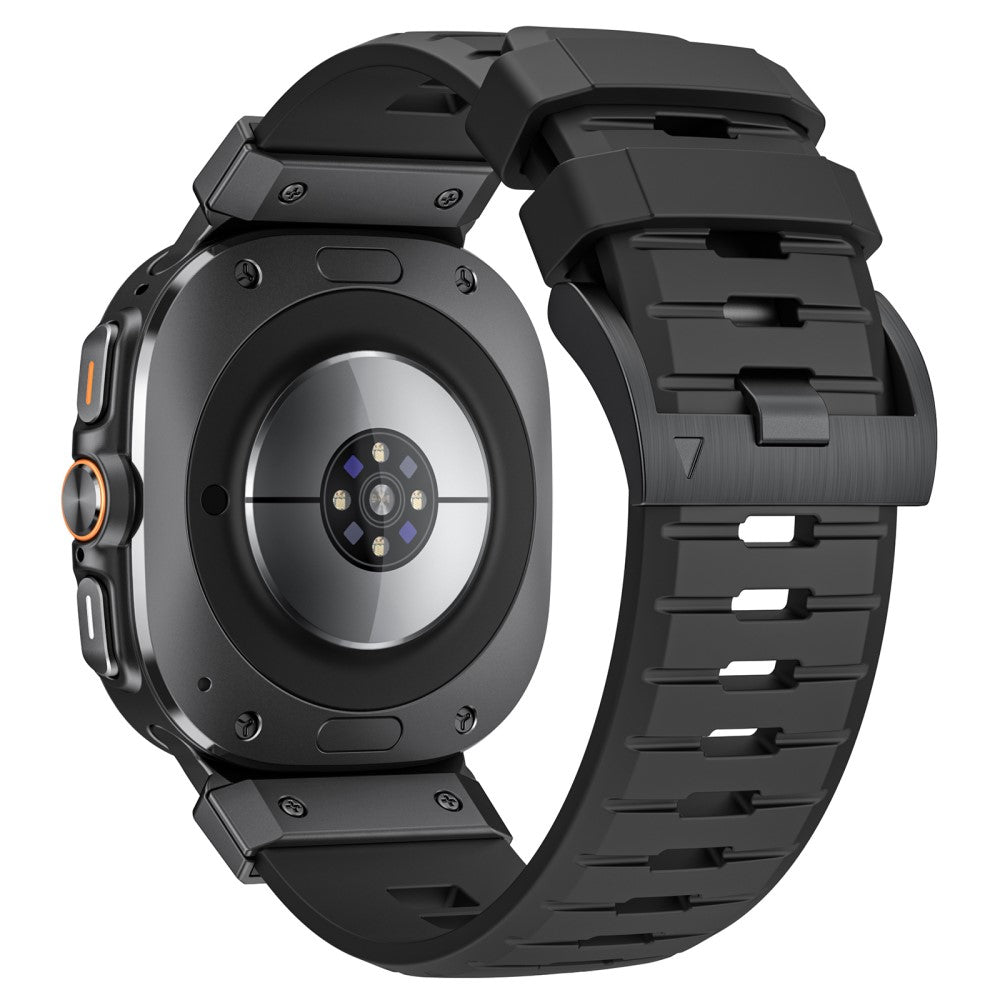 Samsung Galaxy Watch Ultra 47mm Fluorubber Strap Replacement Sport Watch Band - Black / Black Connector#serie_1