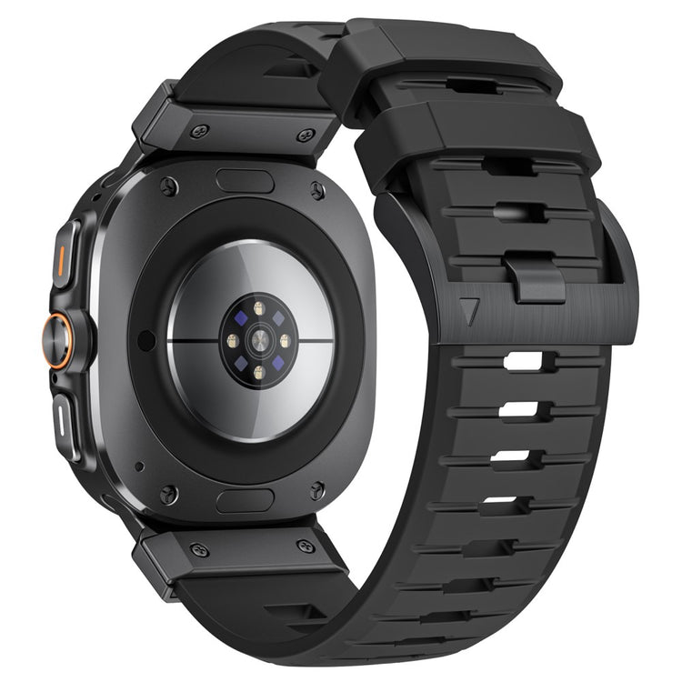 Samsung Galaxy Watch Ultra 47mm Fluorubber Strap Replacement Sport Watch Band - Black / Black Connector#serie_1