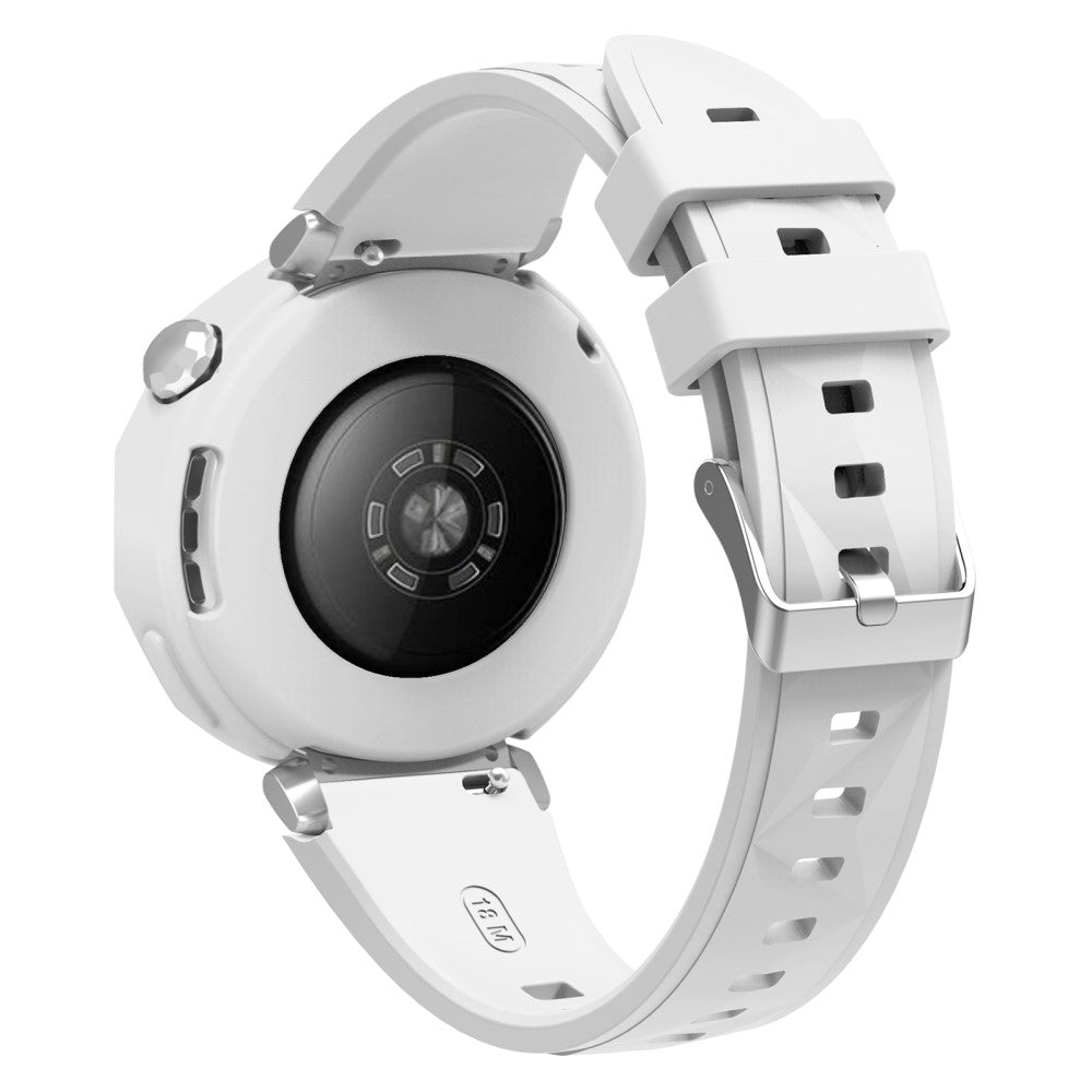 Huawei Watch GT 5 Pro 42mm Silicone Strap Wrist Watch Band with Watch Frame Cover - White#serie_1