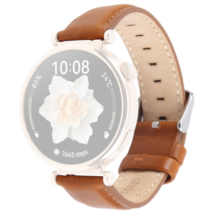 18mm Strap Garmin Venu 3S / Forerunner 265S / Forerunner 255S / Venu 2S / Vivomove 3S Top Layer Cowhide Leather Watch Band - Brown#serie_7