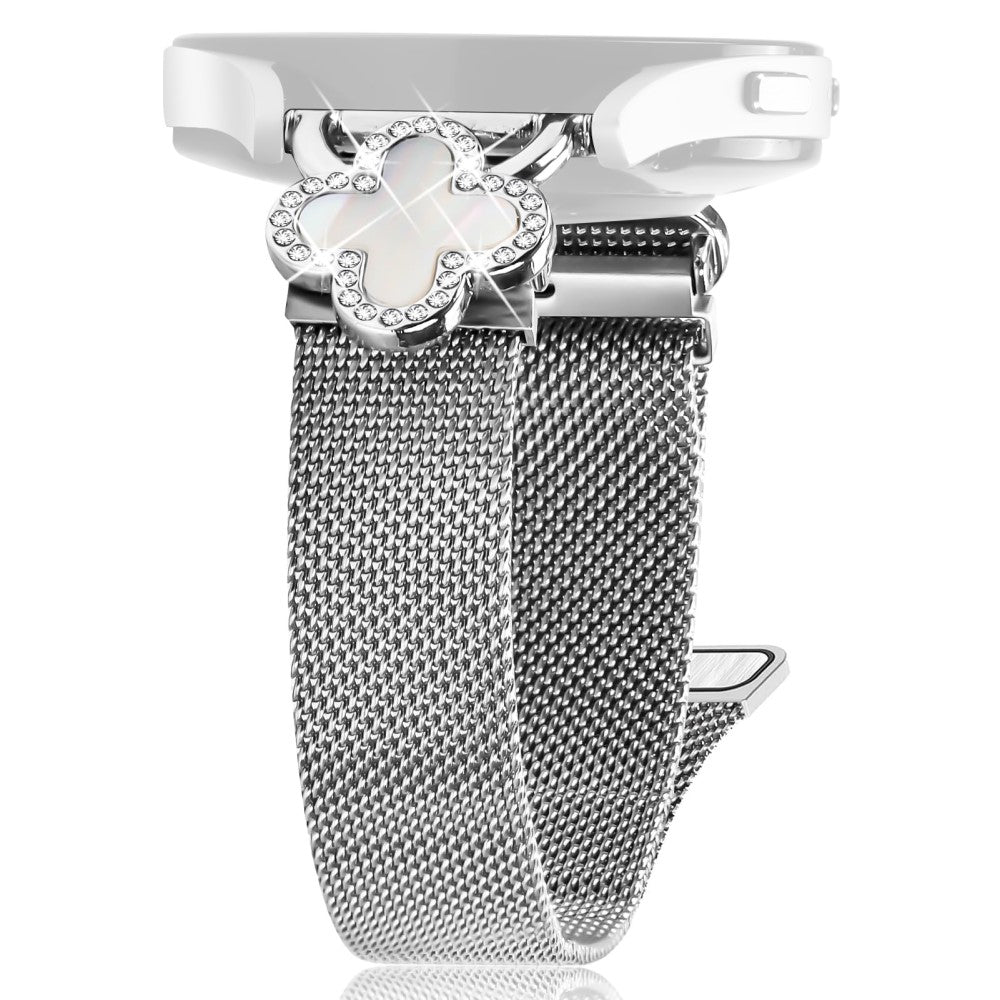 Haylou BLING LS12 Milanese Band Stainless Steel Magnetic Watch Strap with Clover Connector, Size: S - Silver / Colored#serie_1