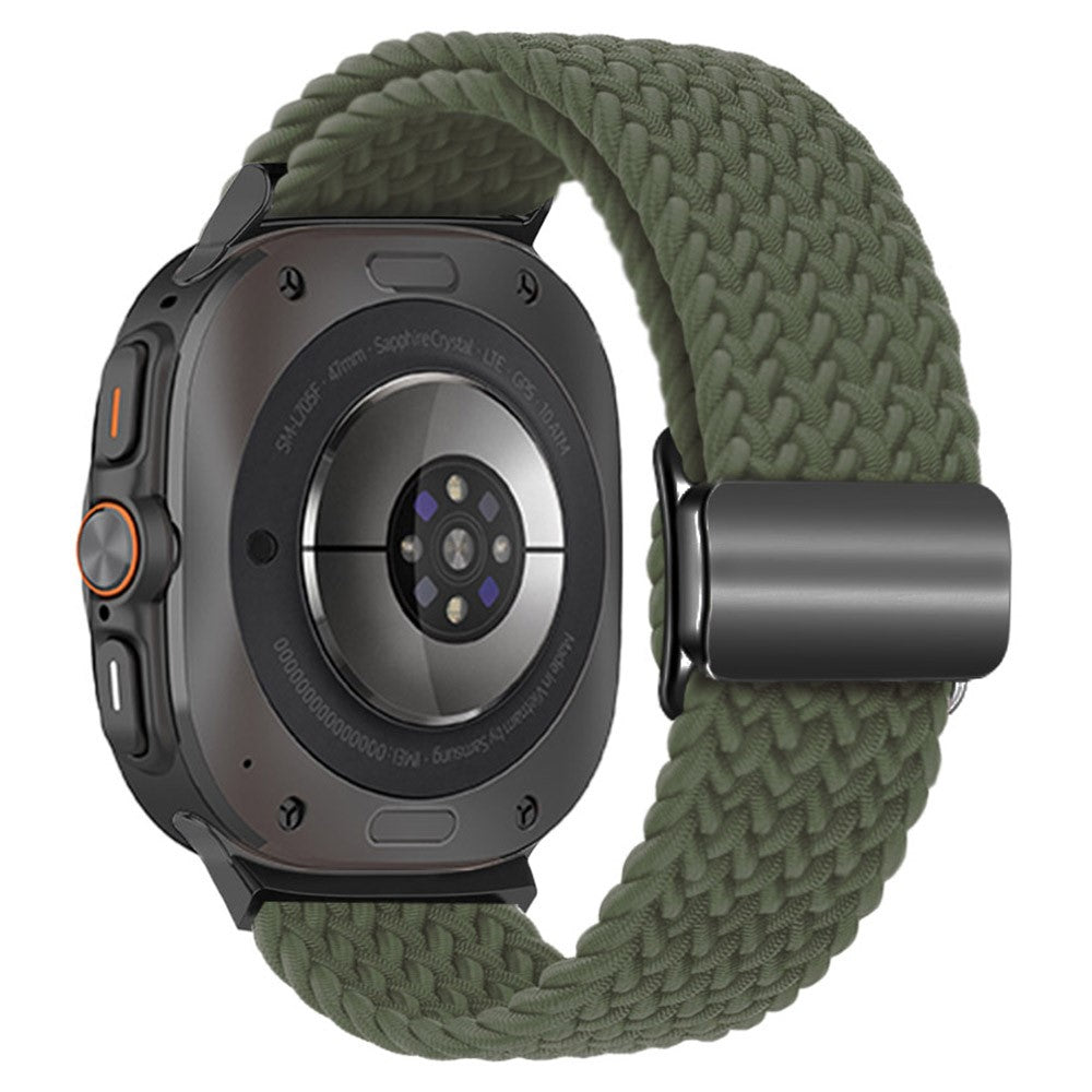 KALEBOL Samsung Galaxy Watch Ultra 47mm Watch Strap Magnetic Buckle Braided Wrist Band - Dark Olive+Black Buckle#serie_1