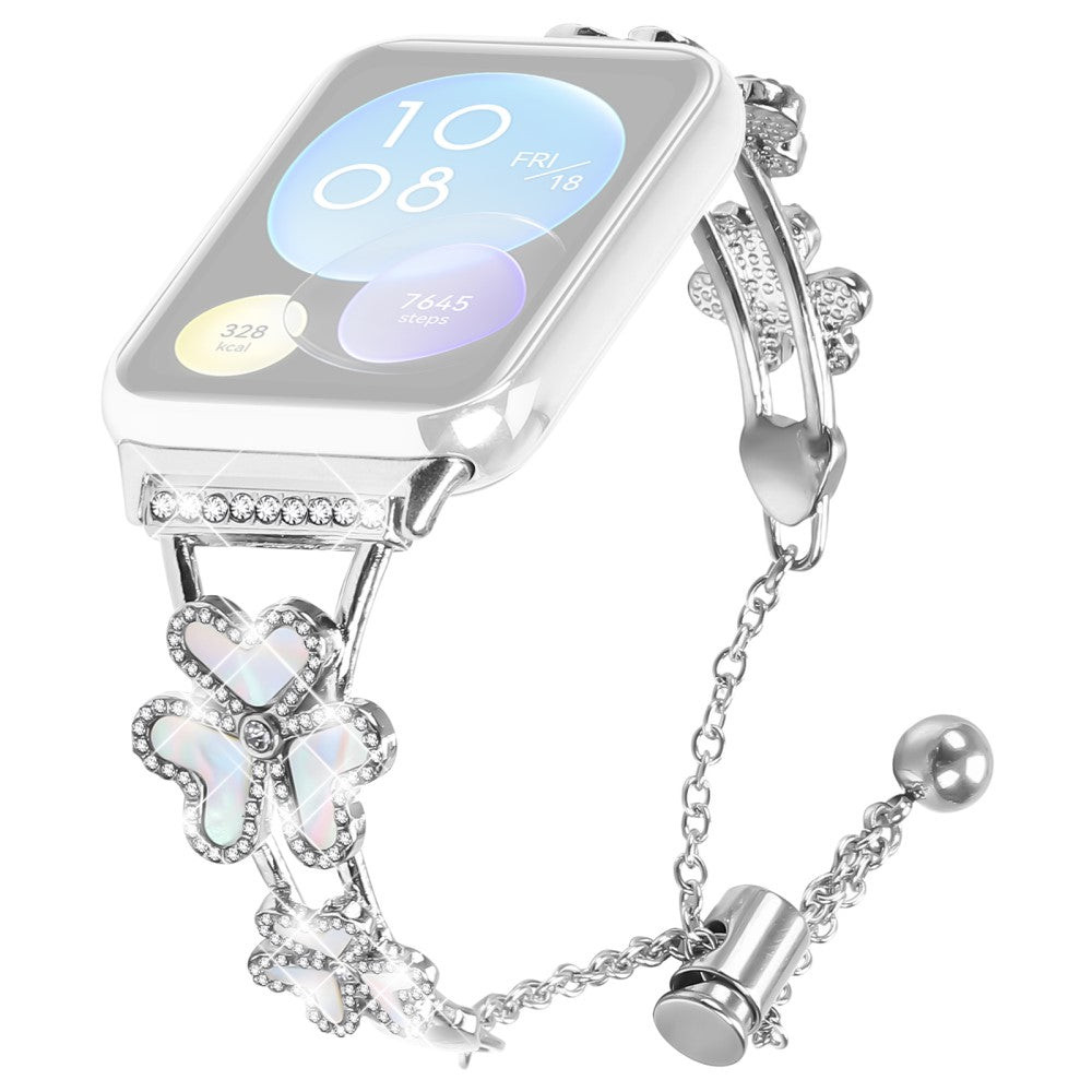 Metal Band Xiaomi Smart Band 8 Pro Heart Clover Decor Watch Strap Replacement - Silver#serie_1