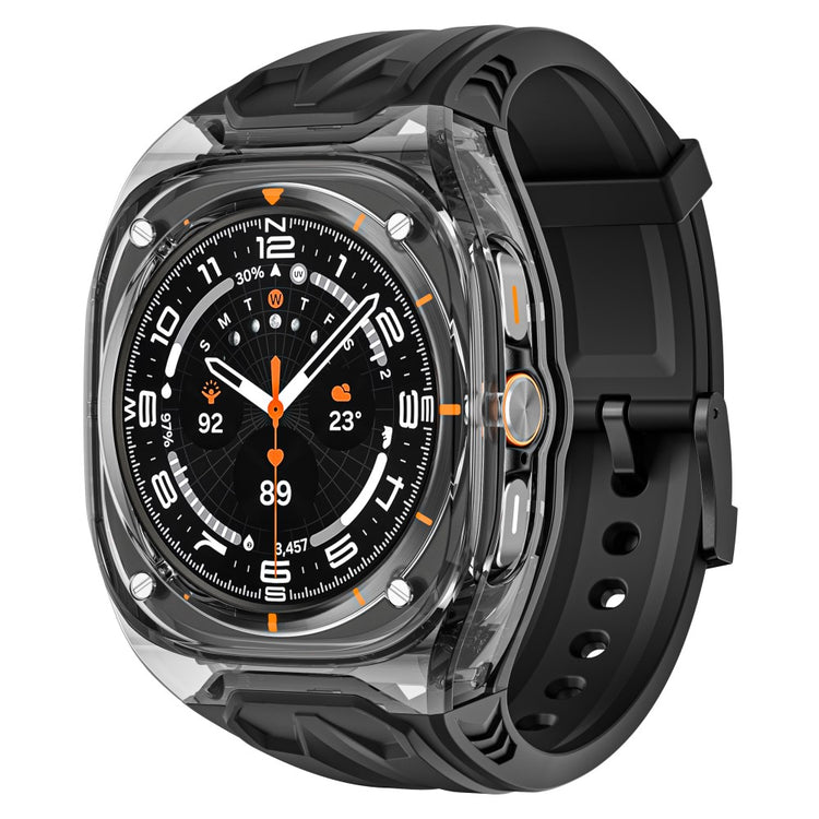 Samsung Galaxy Watch Ultra 47mm Flexible Watch Band with Transparent Watch Case - Black+Transparent Black#serie_2