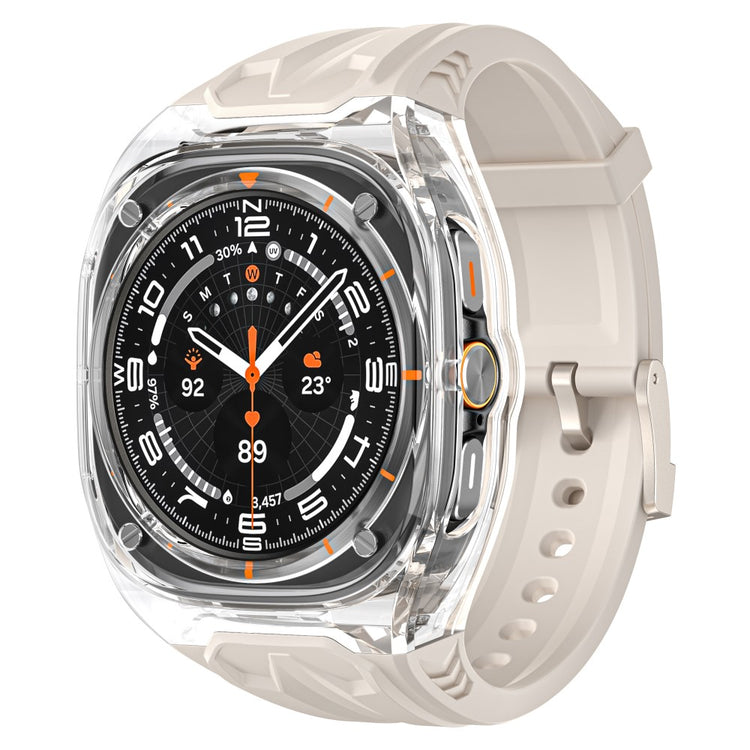Samsung Galaxy Watch Ultra 47mm Flexible Watch Band with Transparent Watch Case - Starlight+Transparent#serie_6