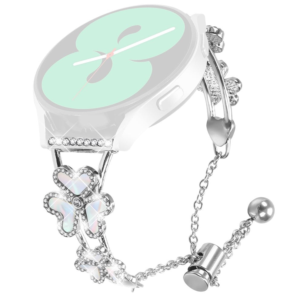 CanMixs P22 Metal Band Heart Clover Decor Watch Strap - Silver#serie_1