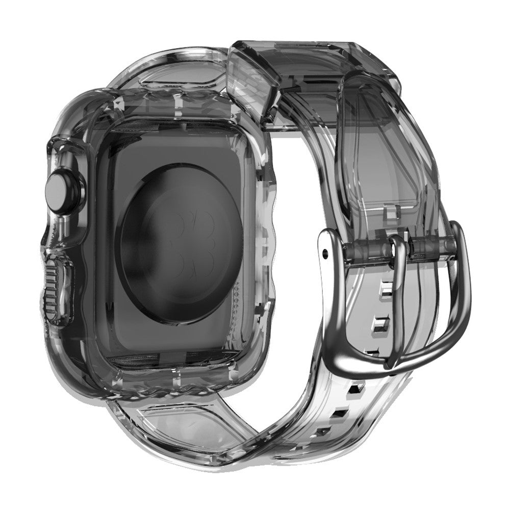 Apple Watch Series 10 42mm Watch Case with Band Wave Pattern Integrated Watch Strap Flexible Adjustable - Black#serie_1