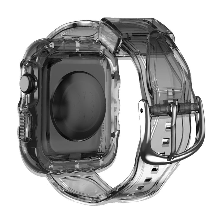 Apple Watch Series 10 42mm Watch Case with Band Wave Pattern Integrated Watch Strap Flexible Adjustable - Black#serie_1