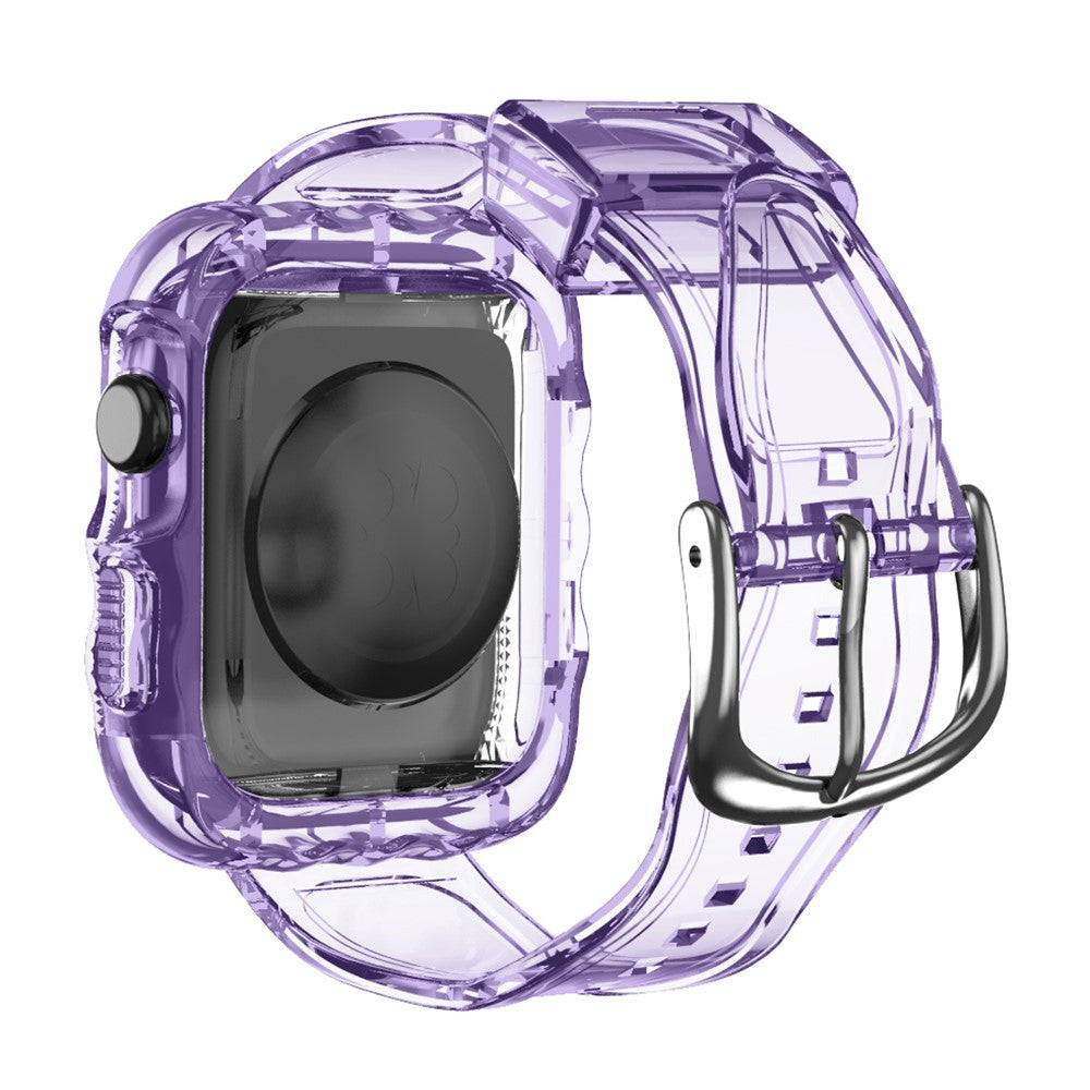Apple Watch Series 10 42mm Watch Case with Band Wave Pattern Integrated Watch Strap Flexible Adjustable - Purple#serie_3
