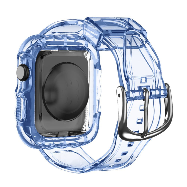 Apple Watch Series 10 42mm Watch Case with Band Wave Pattern Integrated Watch Strap Flexible Adjustable - Blue#serie_4