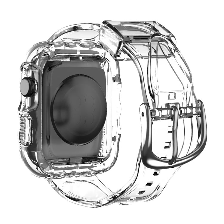 Apple Watch Series 10 42mm Watch Case with Band Wave Pattern Integrated Watch Strap Flexible Adjustable - White#serie_5