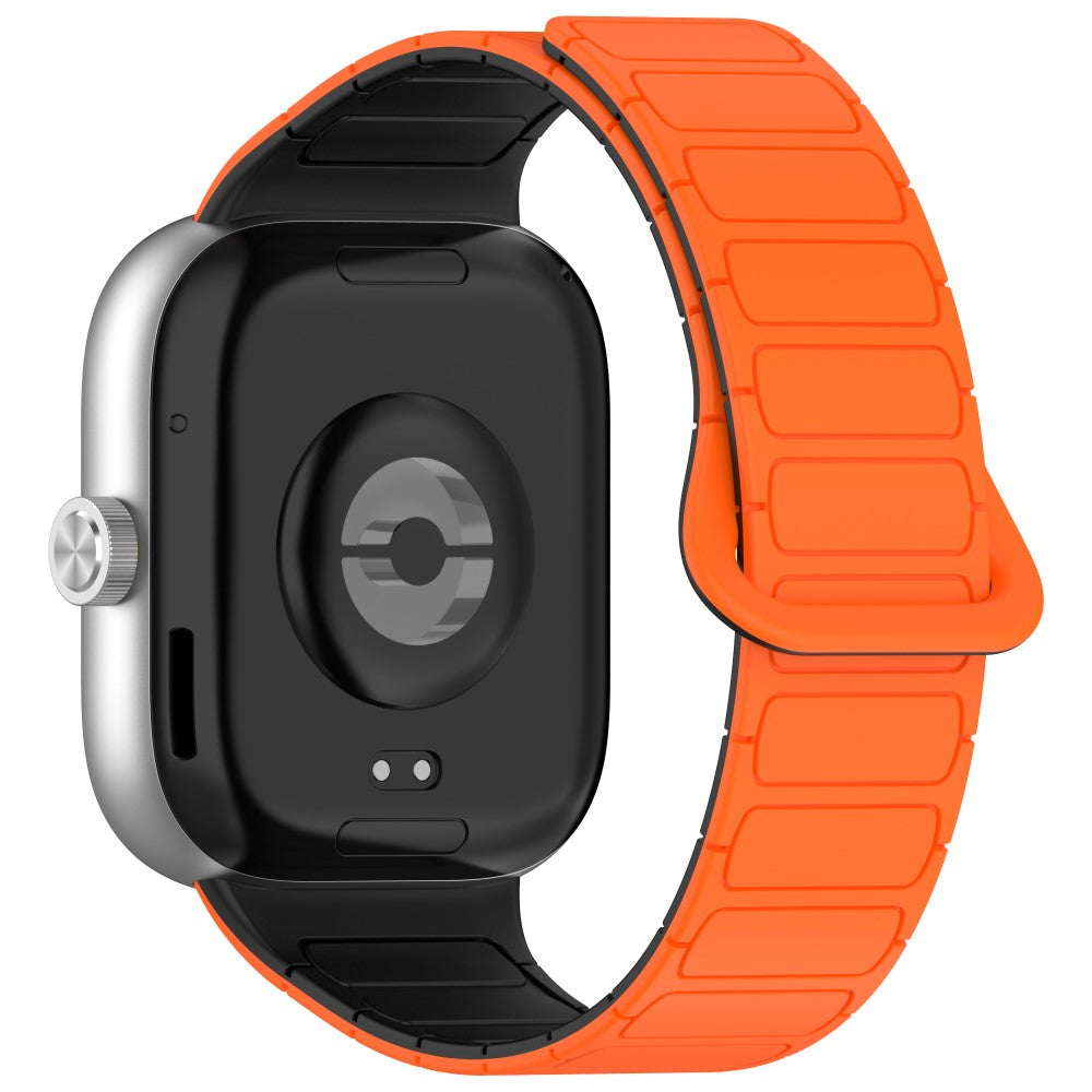 Redmi Watch 5 Replacement Silicone Watch Band Reverse Buckle Magnetic Wrist Strap - Orange+Black#serie_1