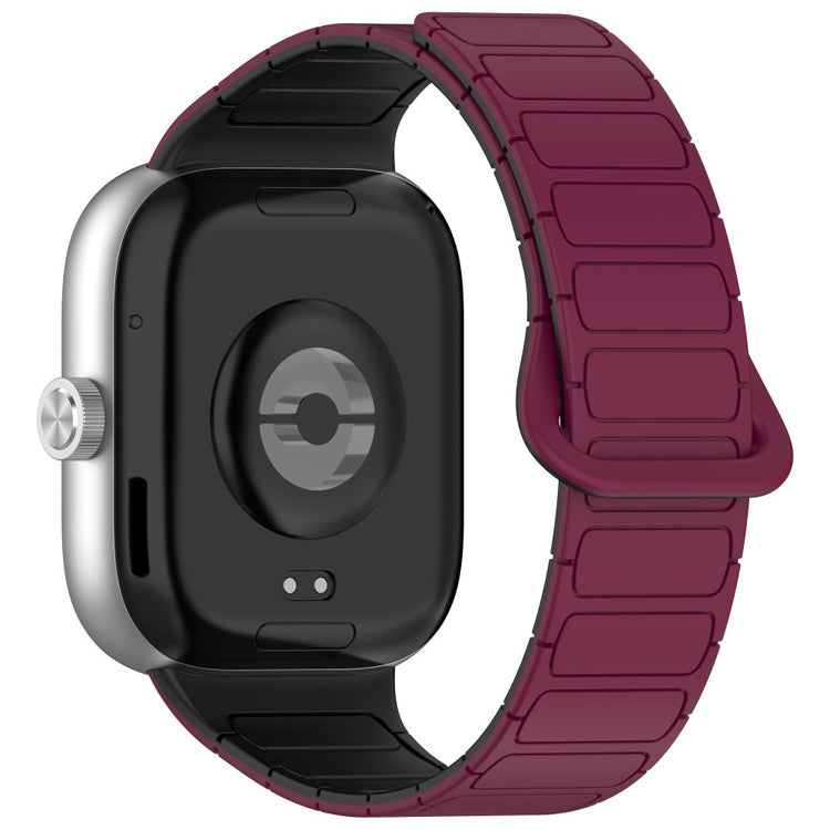 Redmi Watch 5 Replacement Silicone Watch Band Reverse Buckle Magnetic Wrist Strap - Wine Red+Black#serie_3