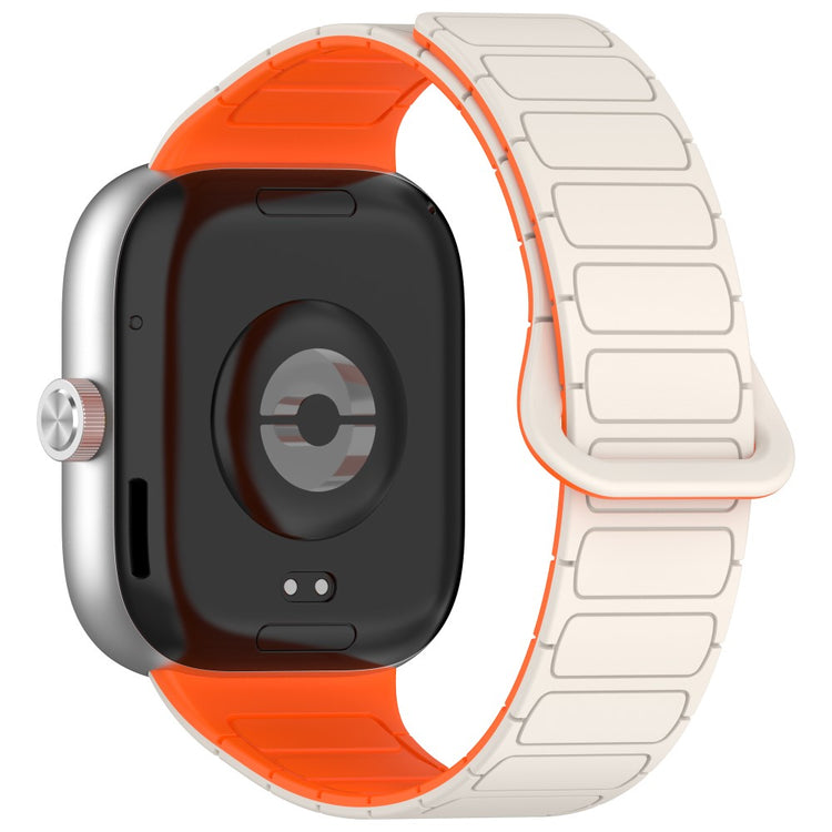 Redmi Watch 5 Replacement Silicone Watch Band Reverse Buckle Magnetic Wrist Strap - Starlight+Orange#serie_7