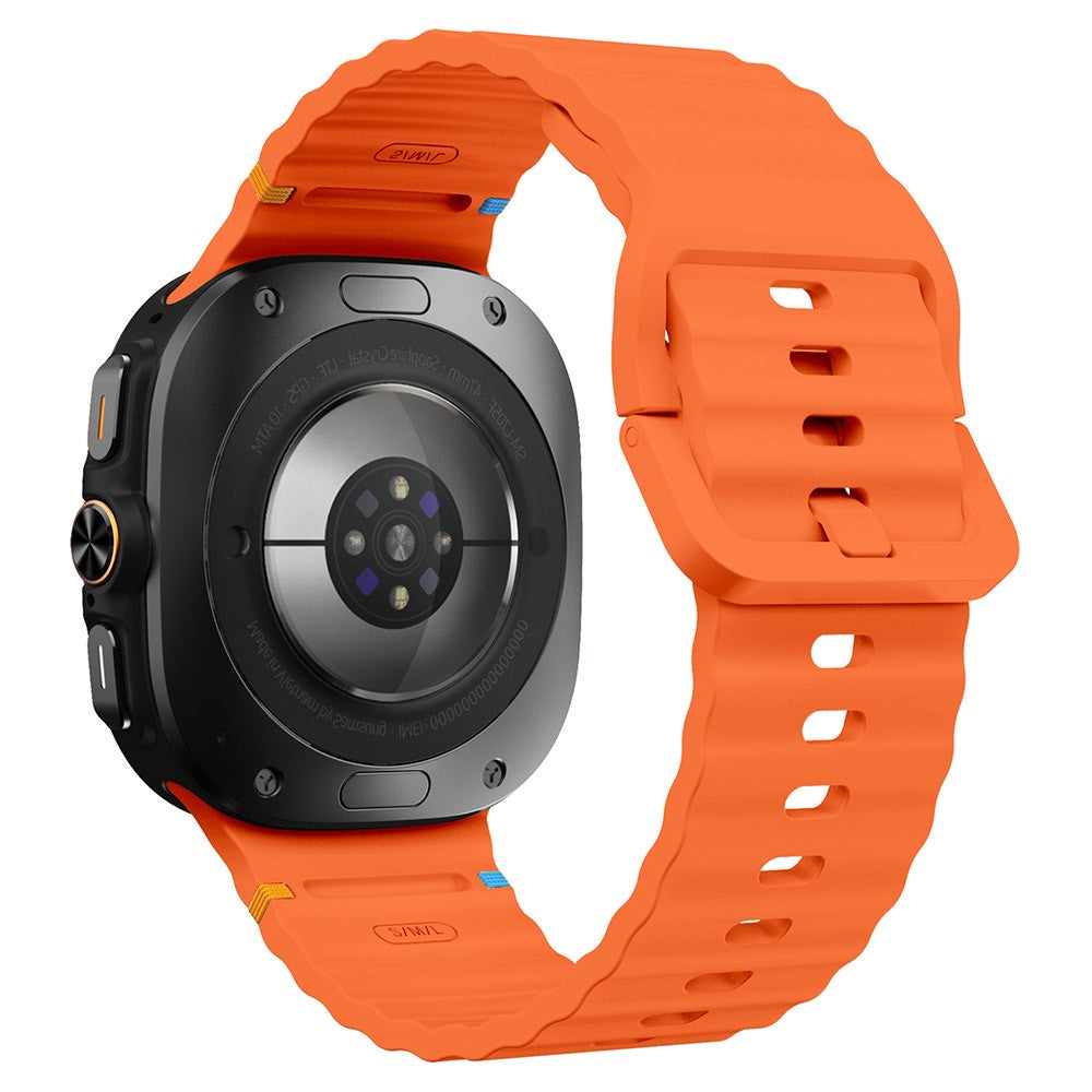 Samsung Galaxy Watch Ultra 47mm Silicone Watch Strap Wave Stitching Wrist Band - Orange#serie_1
