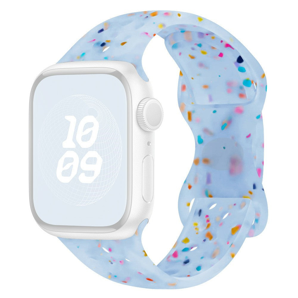 KALEBOL 20mm Silicone Strap Samsung Galaxy Watch6 / 5 Pro / 5 / GarminActive 5 Butterfly Clasp Watch Band - Transparent Blue#serie_9