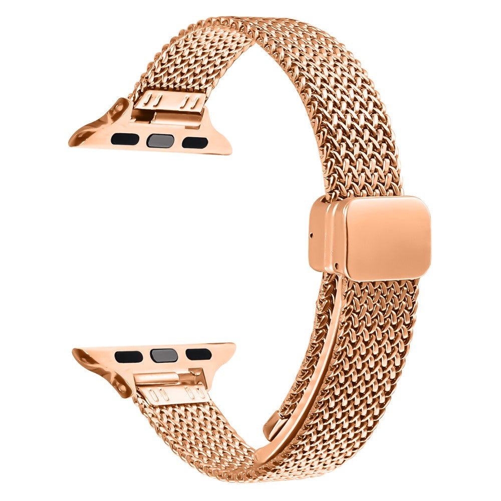 Milanese Watch Band Apple Watch Series 10 46mm Herringbone Stainless Steel Strap - Rose Gold#serie_1