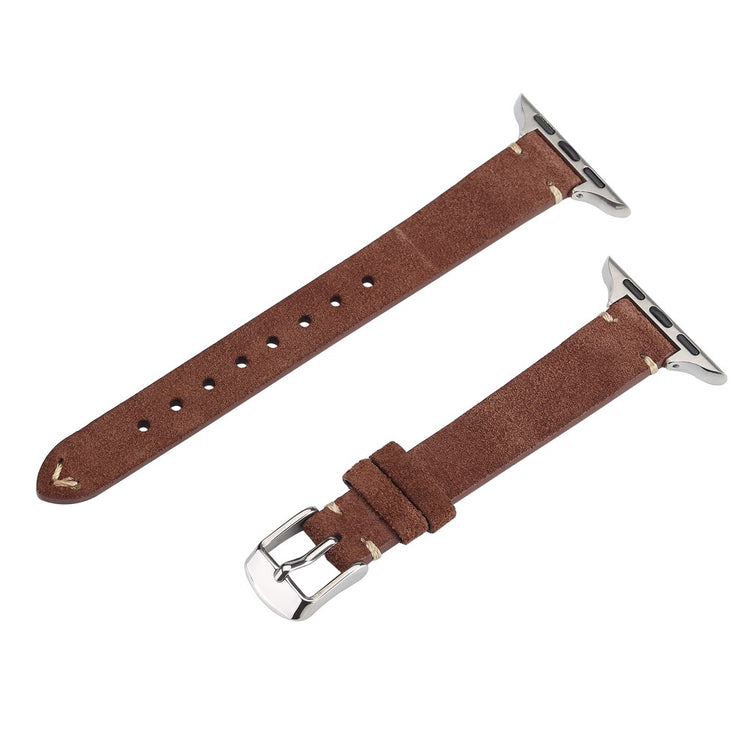 Watch Band Apple Watch Series 10 46mm Genuine Cow Leather Simple Matte Strap - Coffee#serie_2