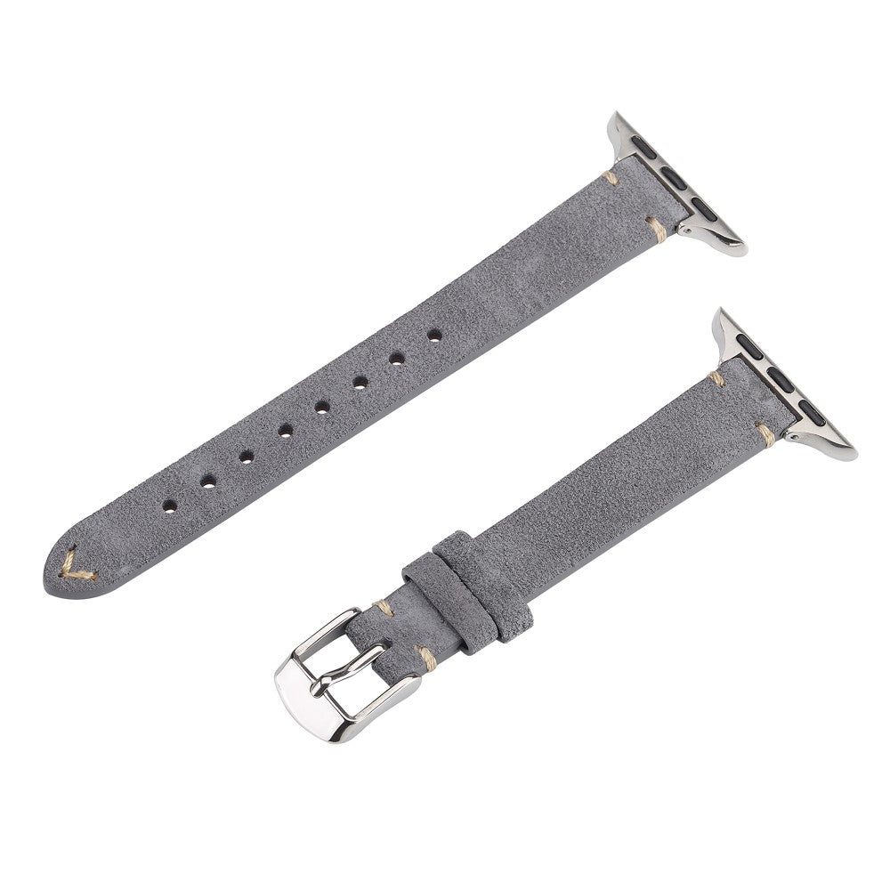 Watch Band Apple Watch Series 10 46mm Genuine Cow Leather Simple Matte Strap - Grey#serie_7