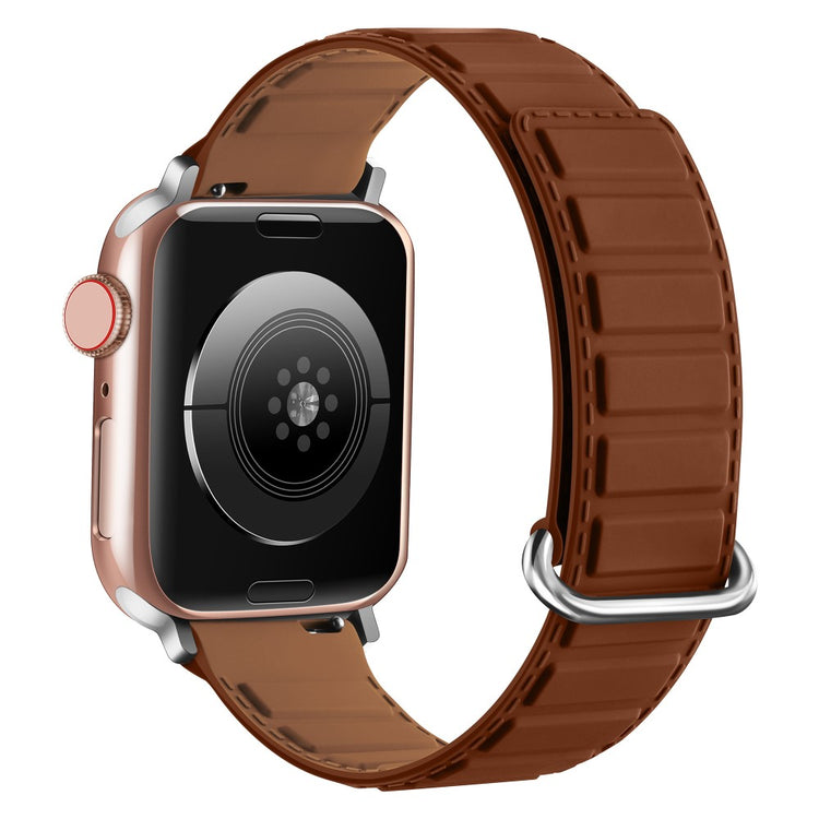 Silicone Strap Apple Watch Series 10 46mm Magnetic Buckle Watch Band - Brown#serie_2