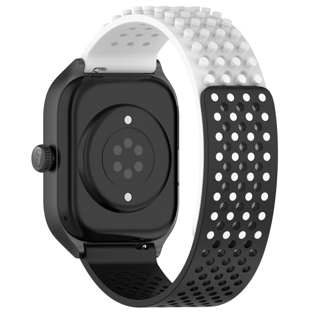 KALEBOL 20mm Silicone Strap Samsung Galaxy Watch6 Classic 47mm / 43mm / Huawei Watch GT 3 Pro 43mm Flat Push Type Watch Band - White+Black#serie_14