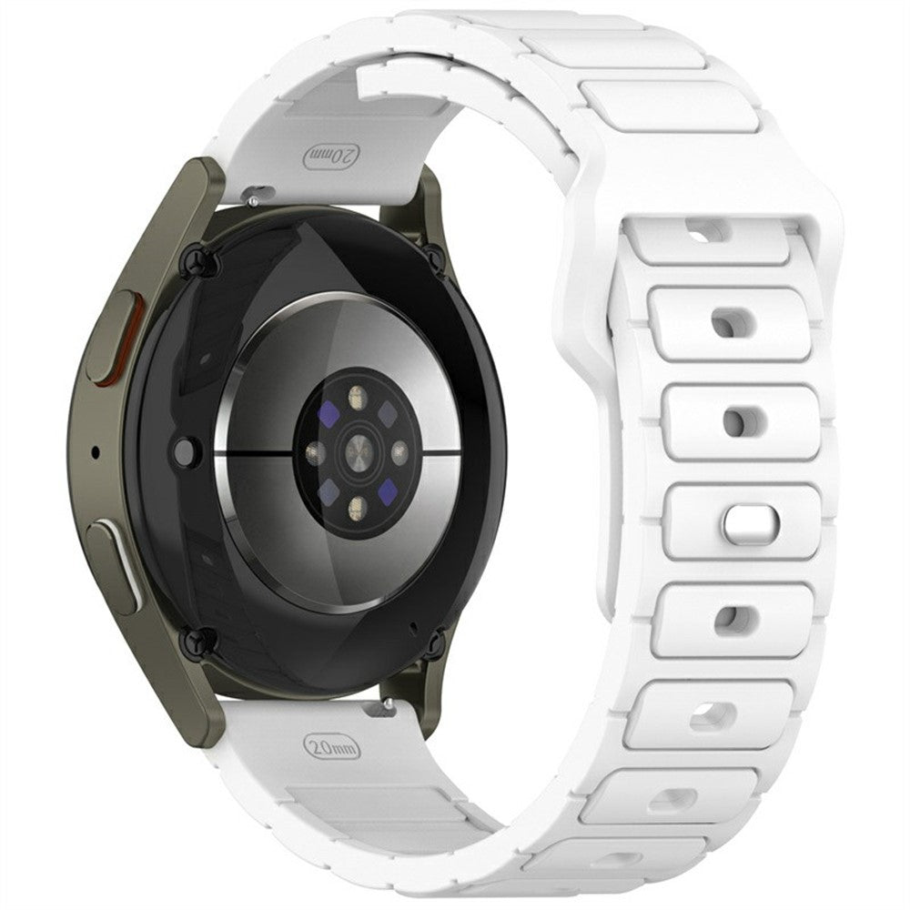 KALEBOL 20mm Silicone Watch Strap Samsung Galaxy Watch6 Classic 47mm / 43mm / Huawei Watch GT 3 Pro 43mm I-Shaped Watch Band - White#serie_2