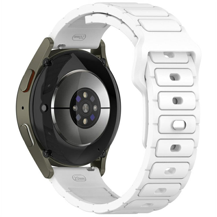 KALEBOL 20mm Silicone Watch Strap Samsung Galaxy Watch6 Classic 47mm / 43mm / Huawei Watch GT 3 Pro 43mm I-Shaped Watch Band - White#serie_2
