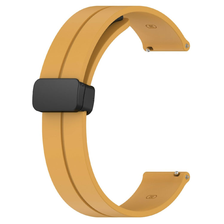 KALEBOL 20mm Magnetic Buckle Strap Samsung Galaxy Watch6 Classic 47mm / 43mm / Huawei Watch GT 3 Pro 43mm Silicone Watch Band - Yellow#serie_7