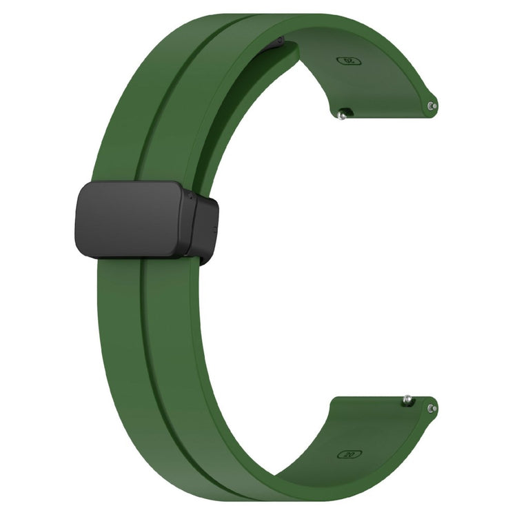 KALEBOL 20mm Magnetic Buckle Strap Samsung Galaxy Watch6 Classic 47mm / 43mm / Huawei Watch GT 3 Pro 43mm Silicone Watch Band - Army Green#serie_9