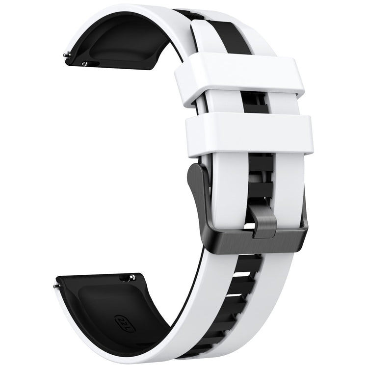 KALEBOL 20mm Dual Color Silicone Strap Samsung Galaxy Watch6 Classic 47mm / 43mm / Huawei Watch GT 3 Pro 43mm Watch Band - White+Black#serie_3
