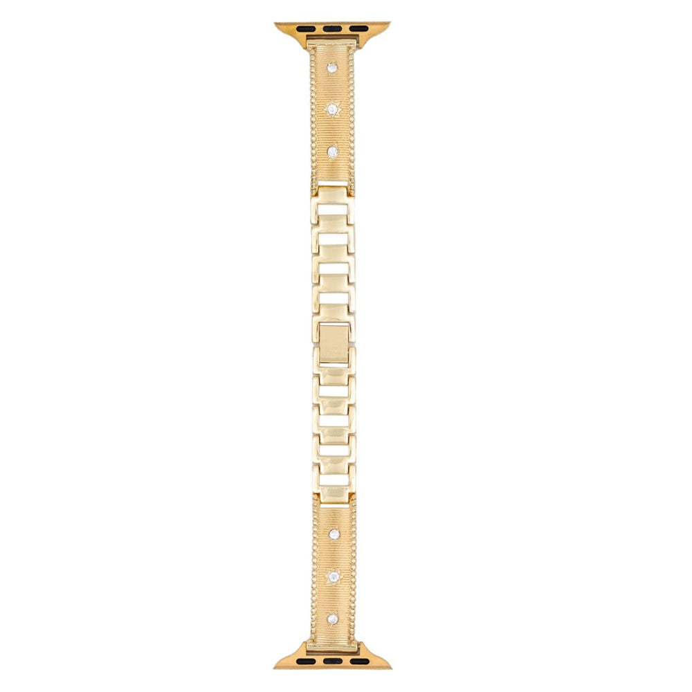 Bracelet Strap Apple Watch Series 49mm - 45mm - 44mm - 42mm Rhinestone Decor Stainless Steel Watch Band - Gold#serie_1