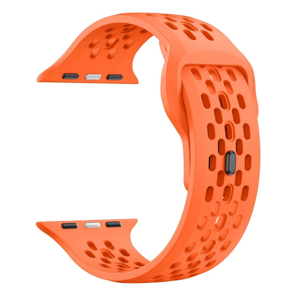 Watch Band Apple Watch Series 41mm - 40mm - 38mm Holes Design Silicone Wrist Strap - Orange#serie_1