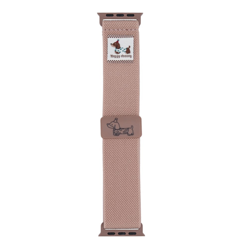 Nylon Strap Apple Watch Series 49mm - 45mm - 44mm - 42mm Dog Pattern Magnetic Buckle Watch Band - Pink#serie_1