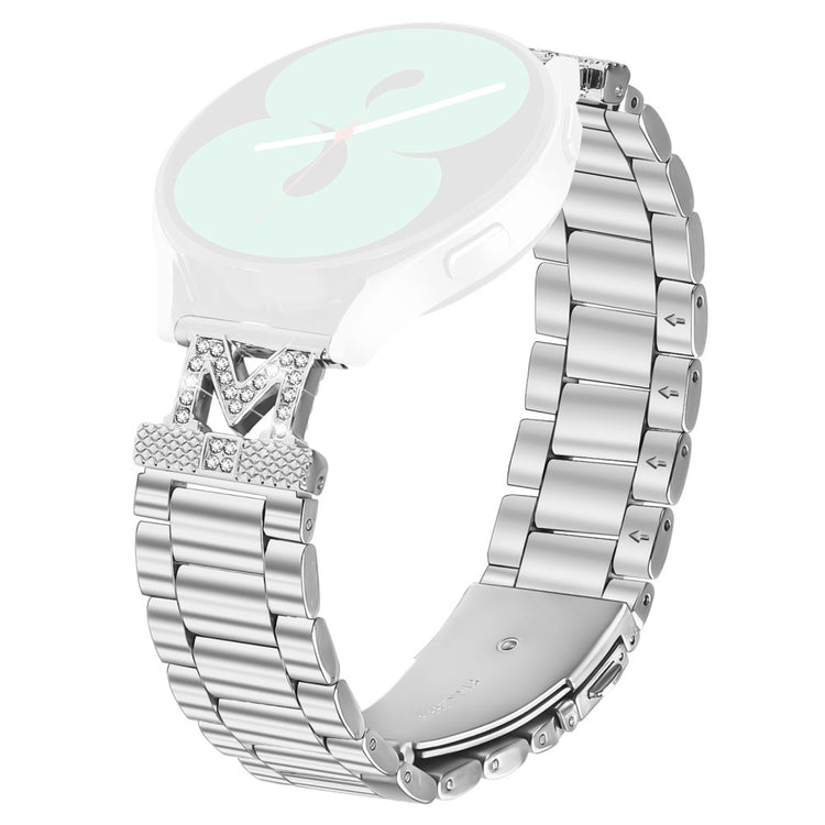 SyncUP Kids Watch Strap Rhinestones Decor 3-Bead Silver Stainless Steel Watch Band#serie_1