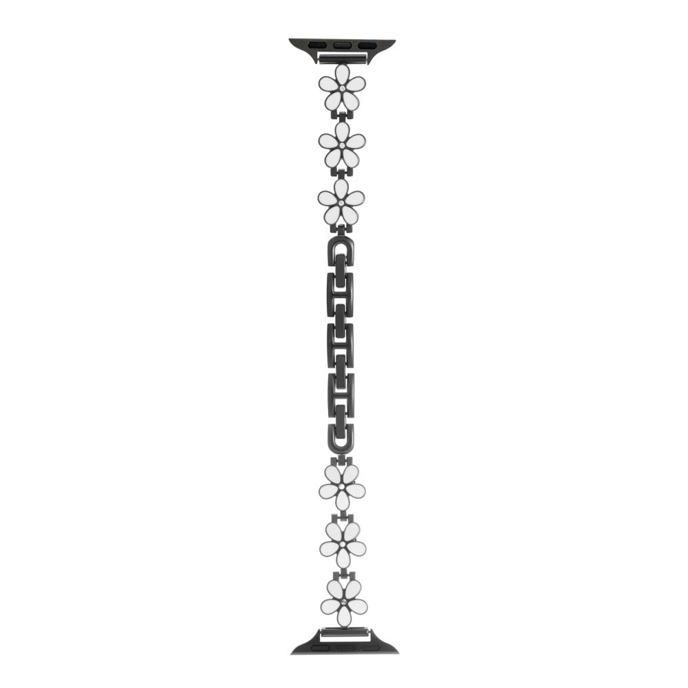 Metal Strap Apple Watch Series 41mm - 40mm - 38mm Five Softal Flower Bracelet Watch Band - White  /  Black#serie_1