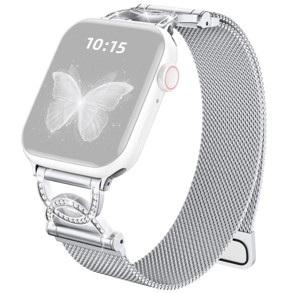 Watch Band Apple Watch Series 49mm - 45mm - 44mm - 42mm DC-Shape Rhinestones Magnetic Stainless Steel Strap - Silver#serie_1