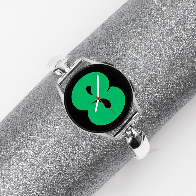 Solid Metal Og Rhinsten Universal Rem passer til Samsung Smartwatch - Sølv#serie_4